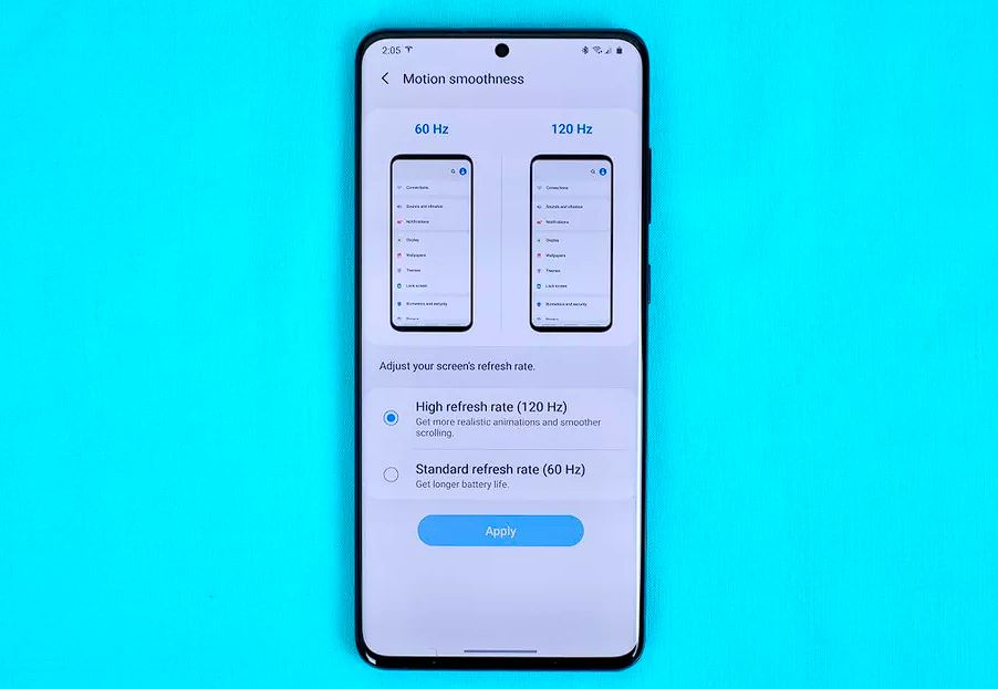 تطبيق Galaxy Max Hz لضبط معدل تحديث شاشات هواتف جالكسي (بدون روت)