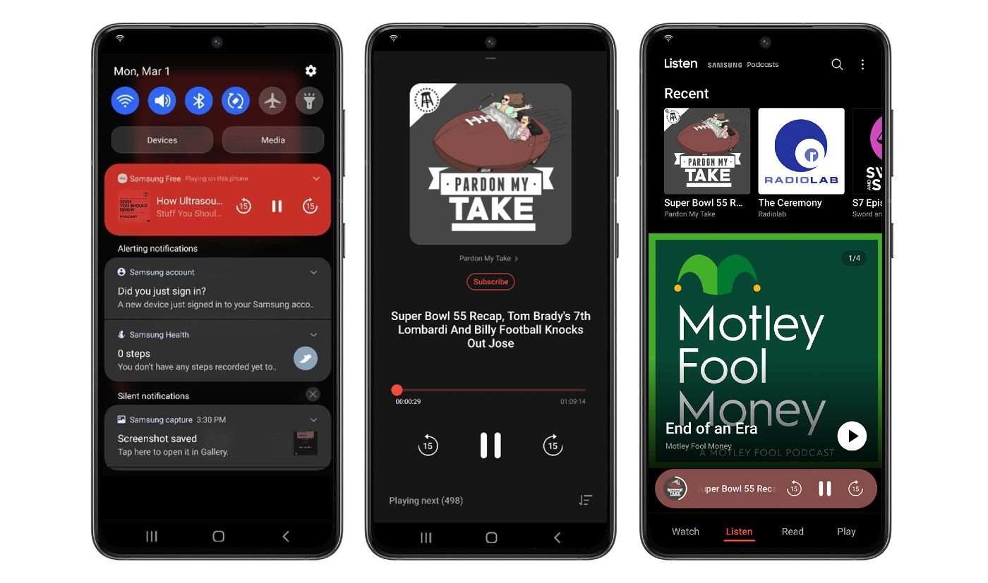 سامسونج تضيف ميزة البودكاست إلى خدمة Samsung Free
