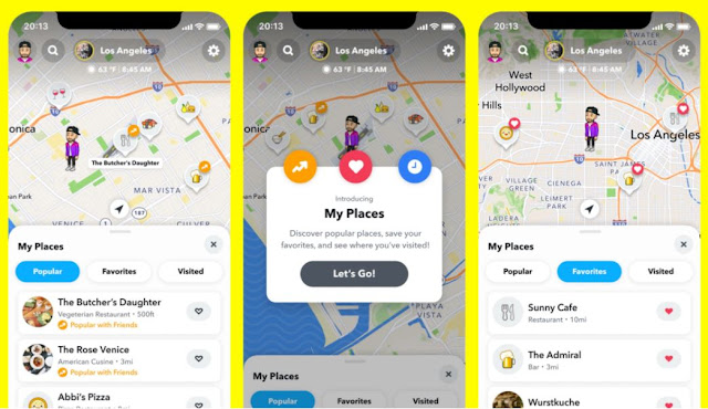 خرائط سناب شات تدعم الآن تتبع الأماكن التي زرتها والمخطط زيارتها لاحقًا والأماكن المفضلة