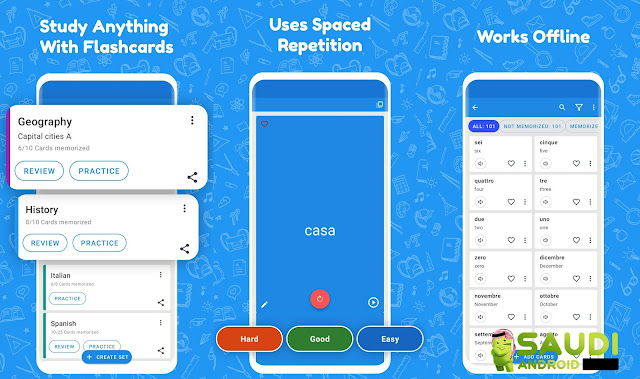 Flashcards World تطبيق لصناعة البطاقات التعليمية على اندرويد