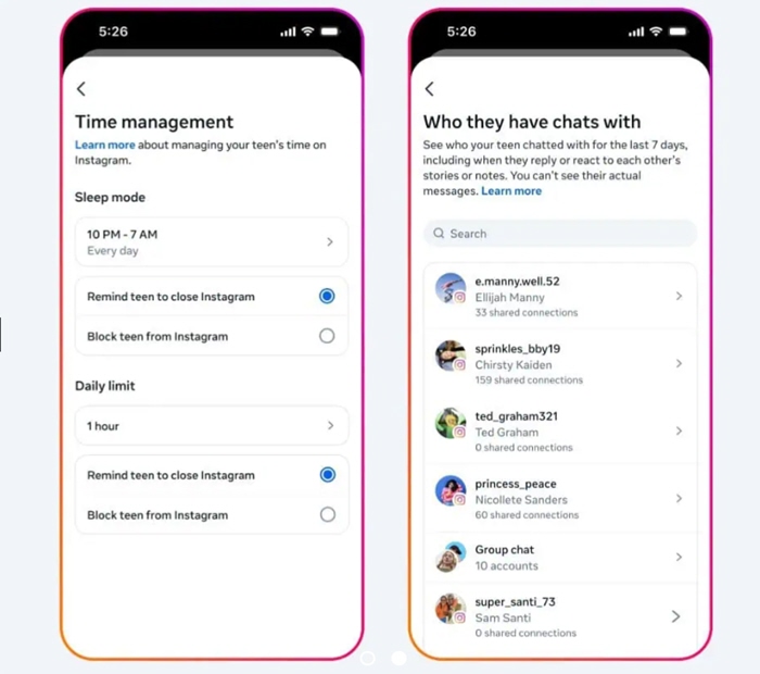أعلنت انستقرام عن ميزة جديدة تتيح للآباء مزيدًا من التحكم في حسابات أبنائهم المراهقين، حيث سيتم تفعيل حسابات مخصصة لهم تحت رقابة الأهل. 